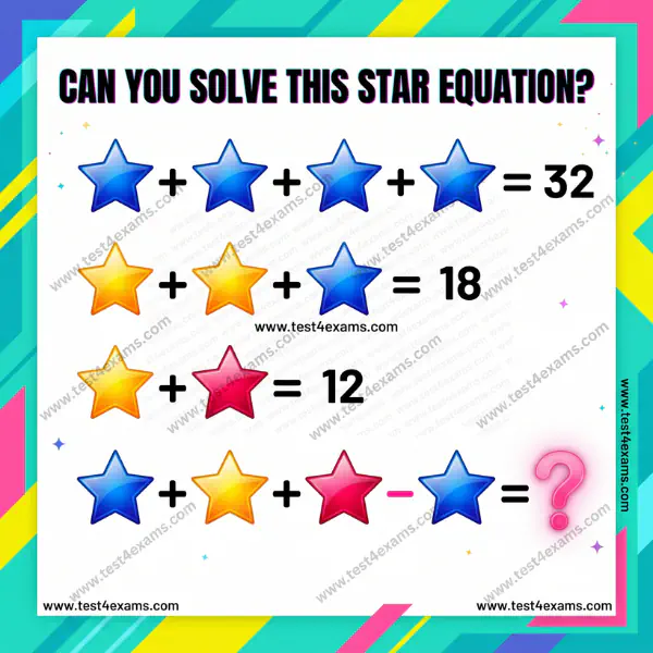 Star picture maths logic puzzle with answer Star picture maths logic puzzle with answer