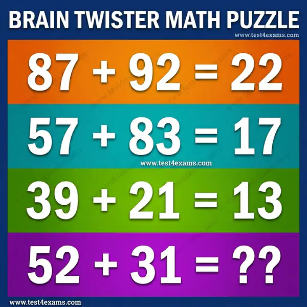 Math challenging fun puzzle with answer – 1095