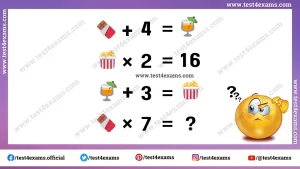 Chocolate, Popcorn, Juice Picture Math Equation with Answer