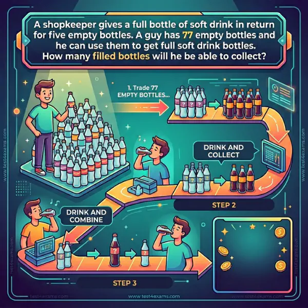 A shopkeeper gives a full bottle of soft drink in return for five empty bottles – 1033